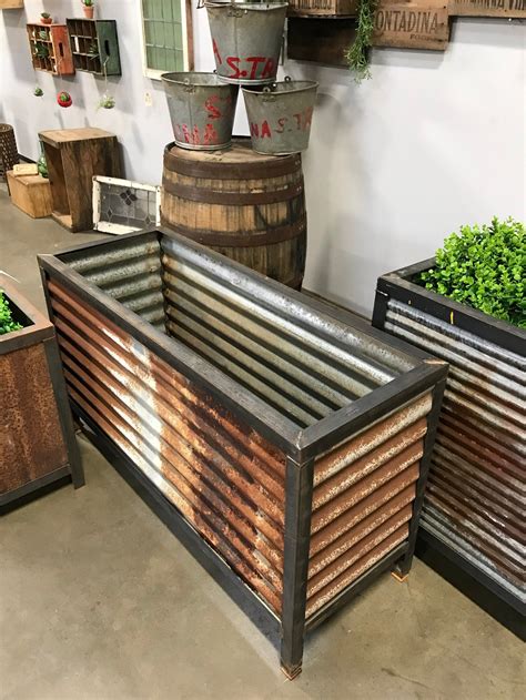 planter boxes corrugated metal|garden boxes with corrugated metal.